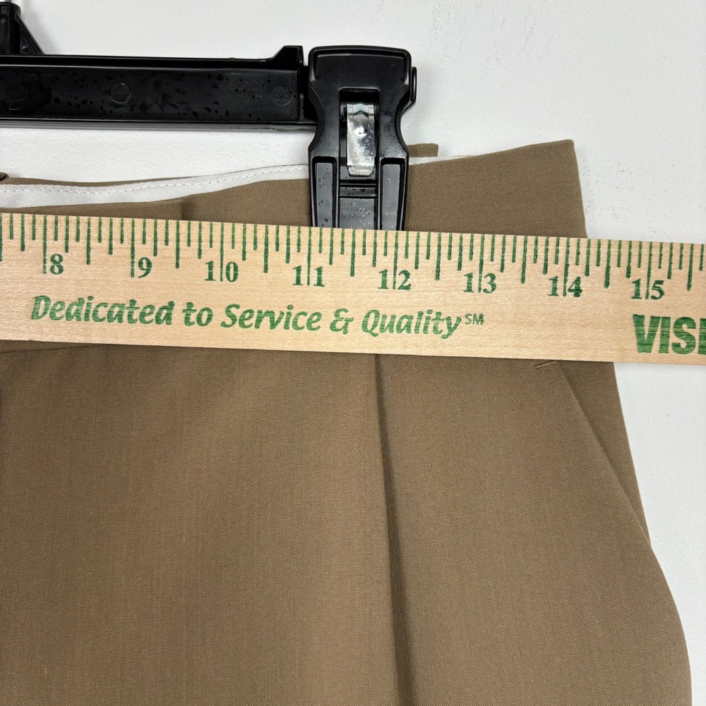 ZARA Womens Wide Leg Culottes Palazzo Trousers M Brown Pleated High Waist Office - Picture 6 of 14